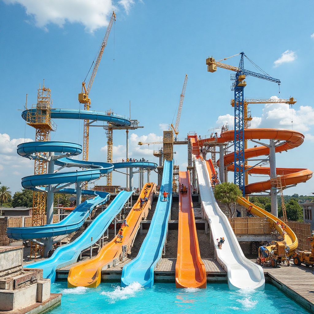 Construction of new water slide attraction