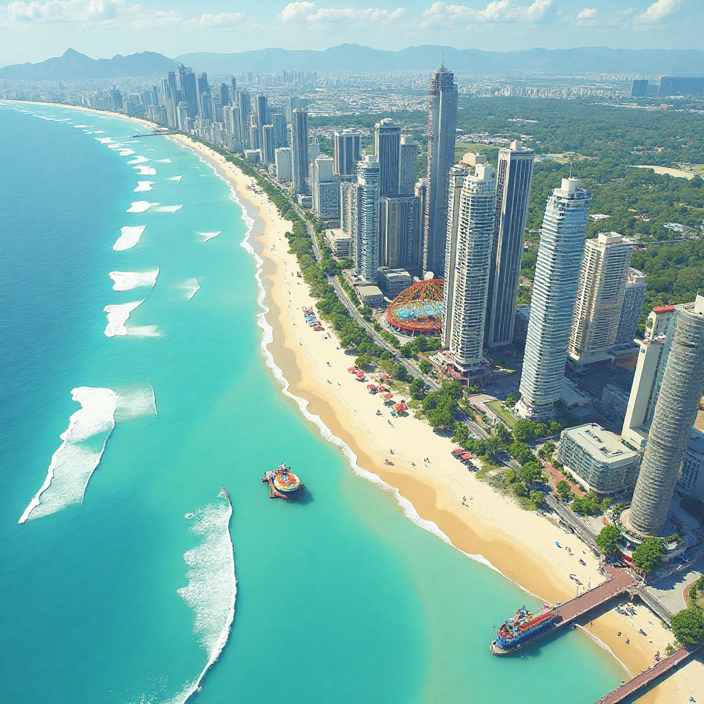 Map showing the location of Oceanview Fun Park on the Gold Coast