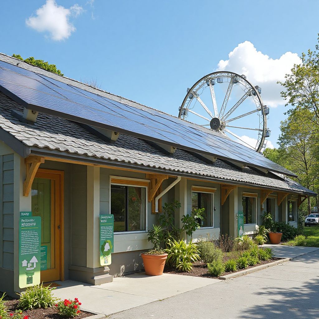 Solar panels installed on park buildings