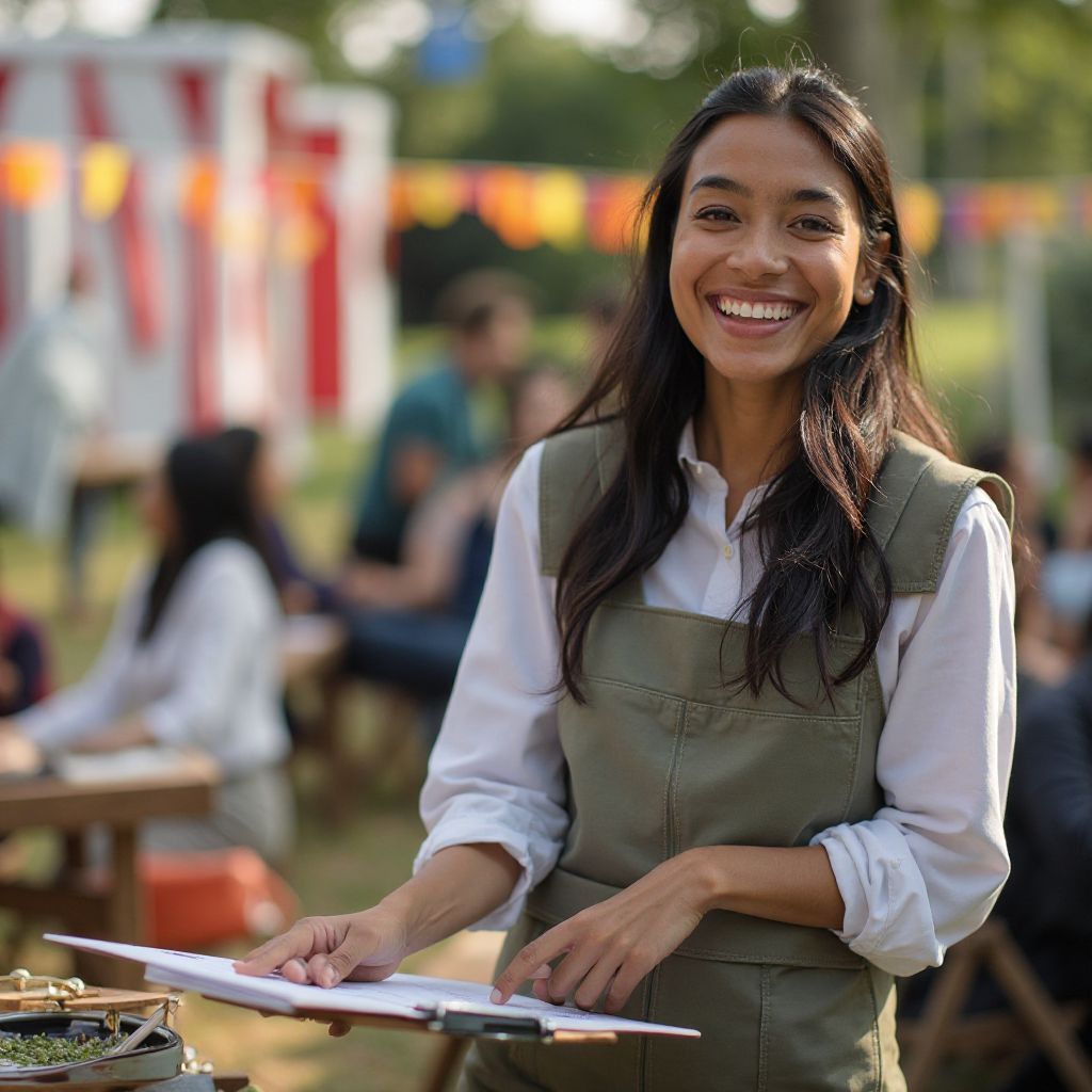 Jasmine Patel organizing a festival event at the park