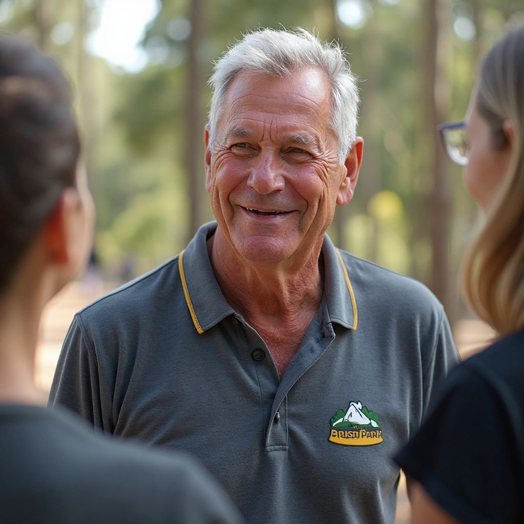 Cooper Wilson talking with visitors and staff members
